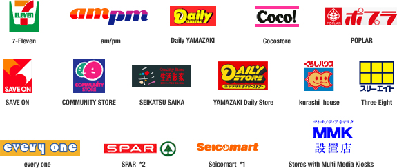 Convenience stores where payment by payment slip is accepted